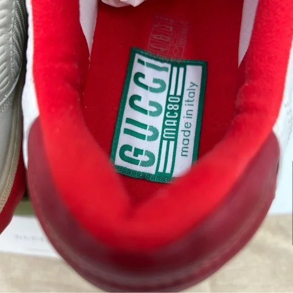Men’s Gucci Red and White Sneakers - Picture 7 of 11